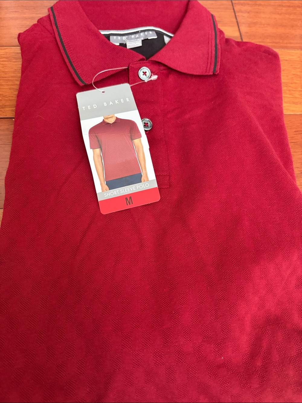 Ted Baker Men’s Crimson Polo with Contrast Trim